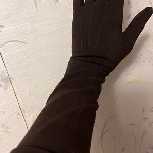 Vintage Elegant Brown Long Gloves